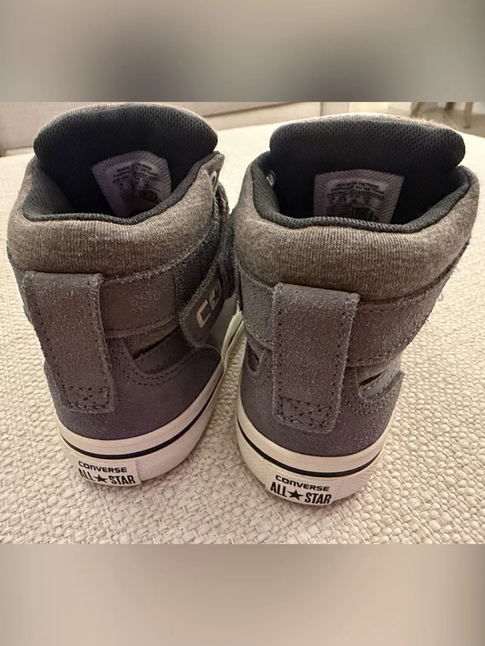 Converse Gray and White Mid-Top Sneakers